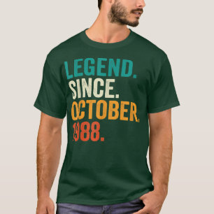 T-shirt Légende depuis octobre 1988 Cadeaux de 34 ans 34e