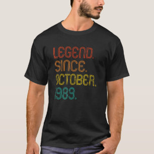 T-shirt Légende depuis octobre 1989 Rétro 33 ans 33ème