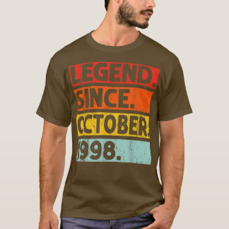 T-shirt Légende depuis octobre 1998 24e anniversaire 24 an