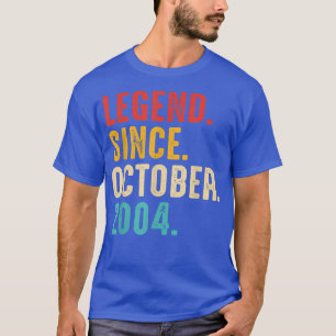 T-shirt Légende depuis octobre 2004 18e anniversaire 18 an