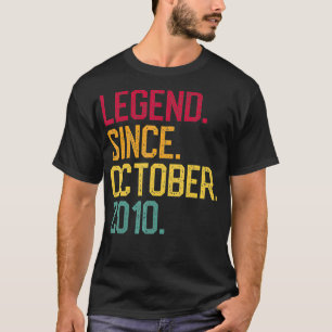 T-shirt Légende depuis octobre 2010 12e anniversaire Cadea