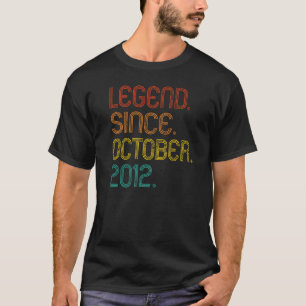 T-shirt Légende depuis octobre 2012 Rétro 10 ans 10e
