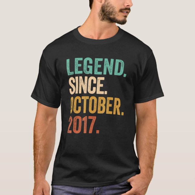 T-shirt Légende depuis octobre 2017 5 ans 5e anniversaire (Devant)