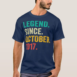 T-shirt Légende depuis octobre 2017 5e anniversaire Cadeau
