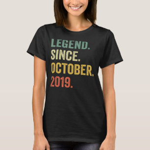 T-shirt Légende depuis octobre 2019 3e anniversaire Cadeau