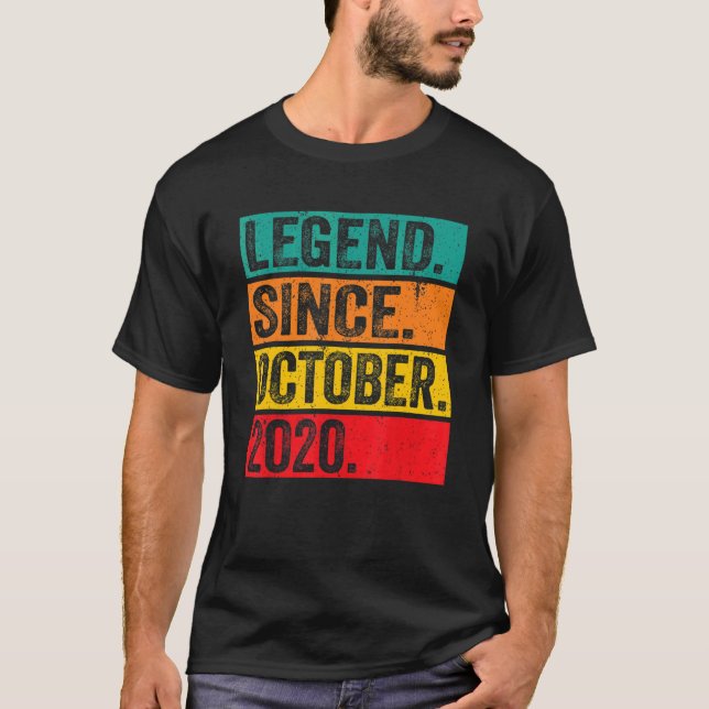 T-shirt Légende depuis octobre 2020 2e anniversaire Retro  (Devant)