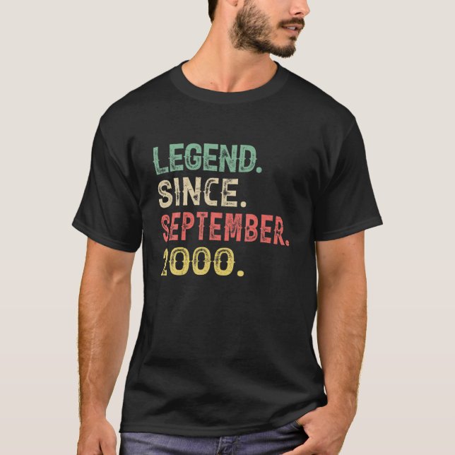 T-shirt Légende depuis sa naissance En 2000 Septembre 20 A (Devant)