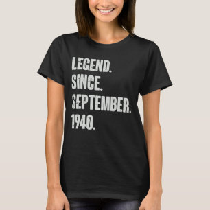 T-shirt Légende depuis septembre 1940 82 Ans 82e Birt