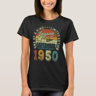 T-shirt Légende depuis septembre 1950 72 Ans 72e Birt