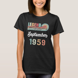 T-shirt Légende Depuis Septembre 1959 63 Ans Vintage B