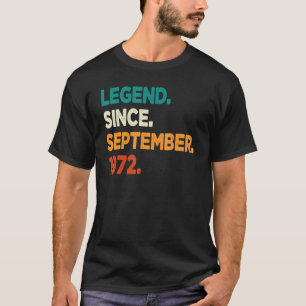 T-shirt Légende depuis septembre 1972 50e anniversaire 50
