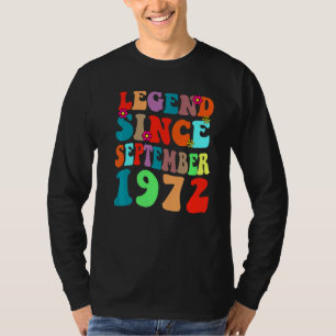 T-shirt Légende depuis septembre 1972 Anniversaire Vintage