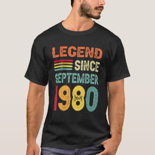 T-shirt Légende depuis septembre 1980 42e anniversaire 42 