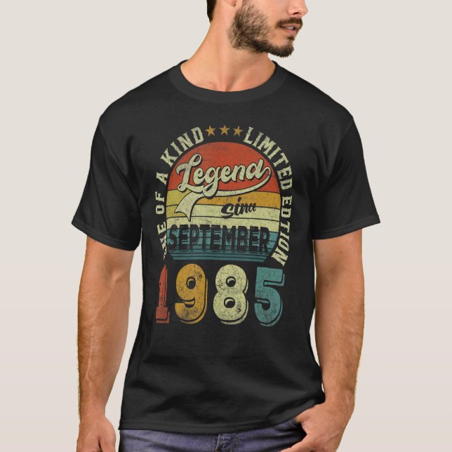 T-shirt Légende depuis septembre 1985 37 Ans 37e Birt (Devant)