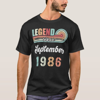 T-shirt Légende Depuis Septembre 1986 36 Ans Vintage B
