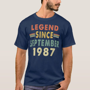 T-shirt Légende depuis septembre 1987 35e anniversaire