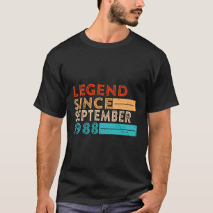 T-shirt Légende Depuis Septembre 1988 35 Ans 35E Birt