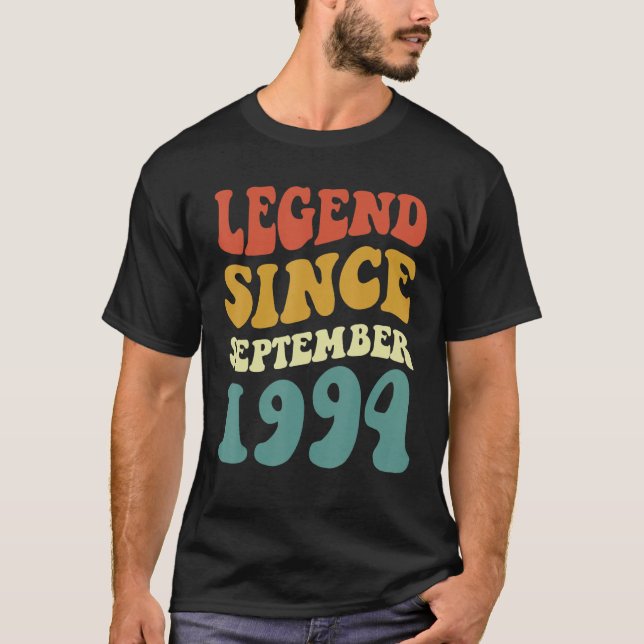 T-shirt Légende depuis septembre 1994 Retro Super 28 année (Devant)