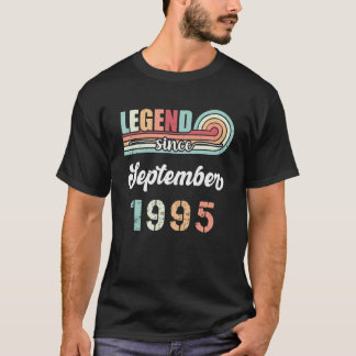 T-shirt Légende Depuis Septembre 1995 27 Ans Vintage B
