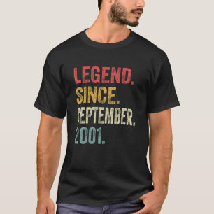 T-shirt Légende Depuis Septembre 2001 20E Cadeau Annivers