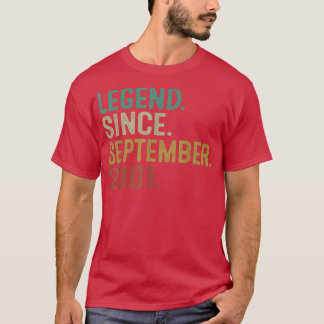 T-shirt Légende depuis septembre 2001 Vintage 21e annivers