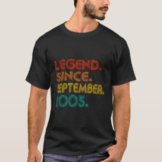 T-shirt Légende depuis septembre 2005 Hommes Femmes Vintag