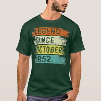 T-shirt Légende des cadeaux de 70 ans depuis octobre 1952