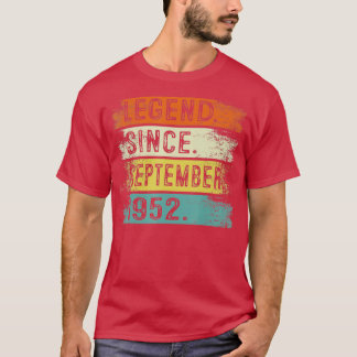 T-shirt Légende des cadeaux de 70 ans depuis septembre 195