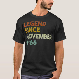 T-shirt Légende des femmes depuis novembre 1966 54e annive