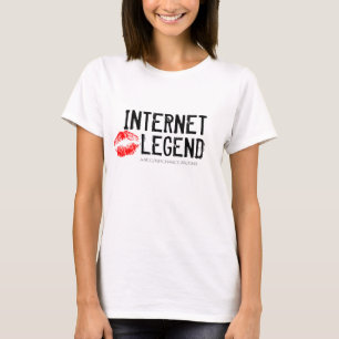 T-SHIRT LÉGENDE D'INTERNET, CHEMISE DE S DE FEMME ROUGE D