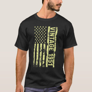 T-shirt Légende Drapeau US Vintage Depuis 1951 Pour Hommes
