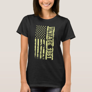 T-shirt Légende Drapeau US Vintage Depuis 1961 Pour Hommes