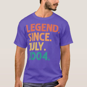 T-shirt Légende du 18e anniversaire depuis juillet 2004 18