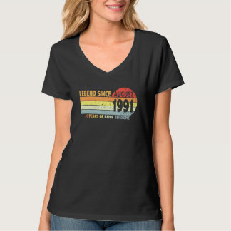 T-shirt Légende du 30e anniversaire vintage depuis août 19