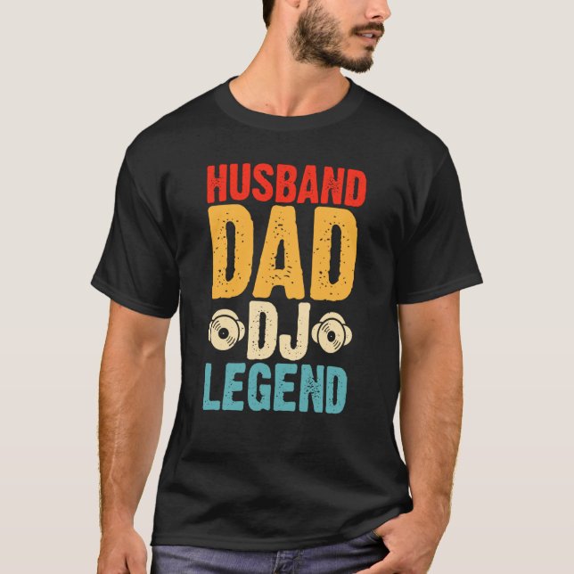 T-shirt Légende du DJ papa mari (Devant)