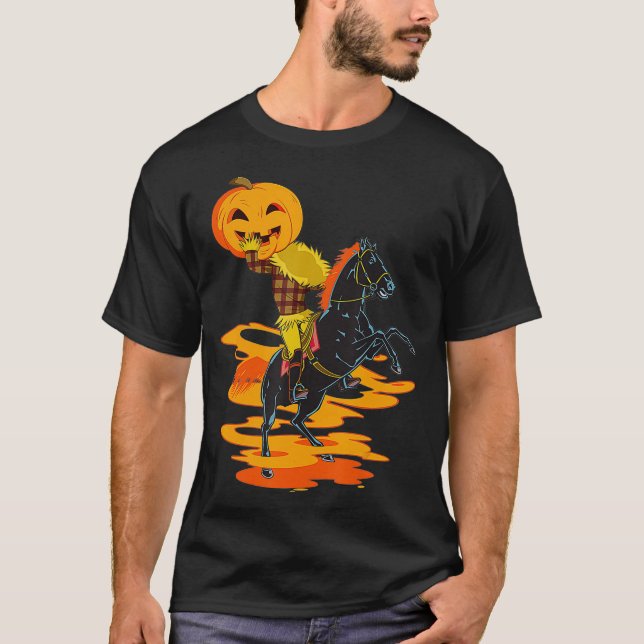 T-shirt Légende du Halloween Horseman sans tête (Devant)