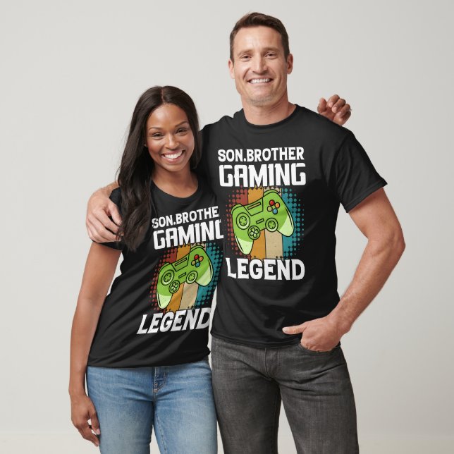 T-shirt Légende du jeu vidéo rétro frère fils (Unisexe)