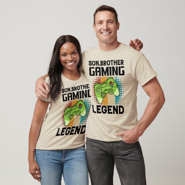 T-shirt Légende du jeu vidéo rétro frère fils (Unisexe)