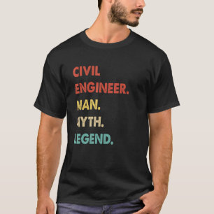 T-shirt Légende du mythe de l'ingénieur civil
