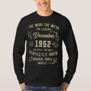 T-shirt Légende du mythe masculin Décembre 1952 70e annive