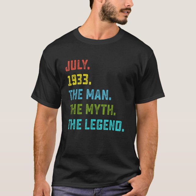 T-shirt Légende du mythe masculin juillet 1933 90e anniver (Devant)
