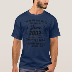 T-shirt Légende du mythe masculin juin 2002 Cadeau du 20e 
