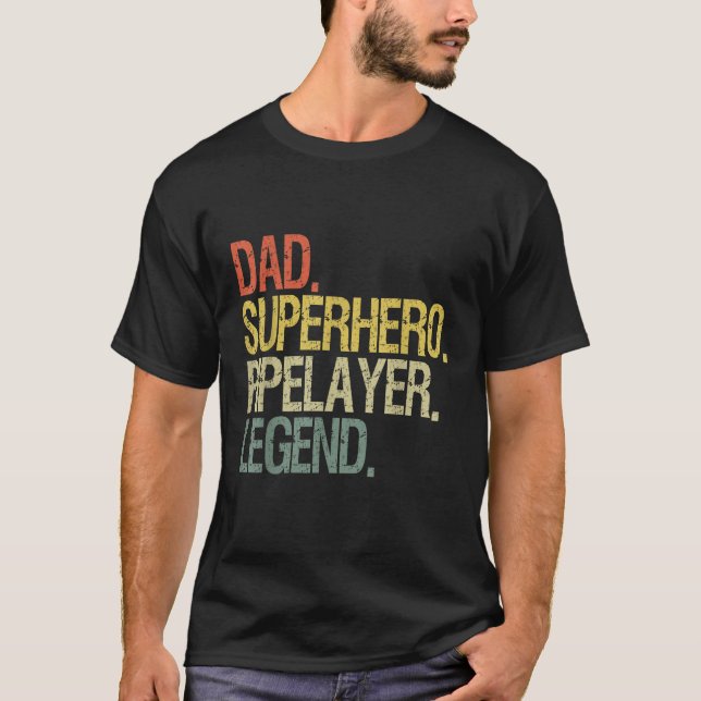 T-shirt légende du pipelier papa superhero (Devant)