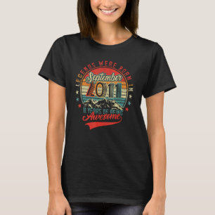T-shirt Légende Est Né En Septembre 2011 11 Ans De Bein
