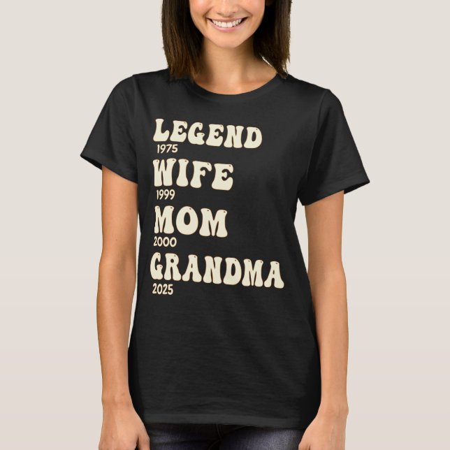 T-shirt Légende Femme Maman Grand-mère Personnalisée Année (Devant)