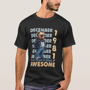 T-shirt Légende Hommes Décembre 1981 43e Ours d'anniversai