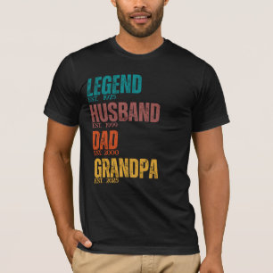 T-shirt Légende Mari Papa Grand-Père Personnalisé Est. Ann