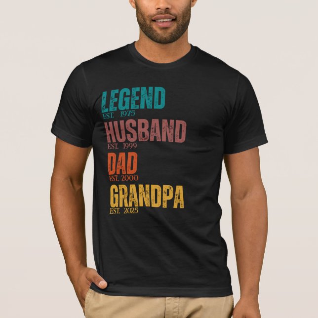T-shirt Légende Mari Papa Grand-Père Personnalisé Est. Ann (Devant)