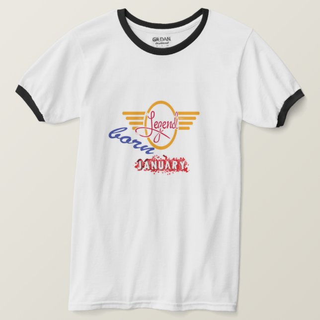 T-shirt Légende née en janvier 🤟 (Design devant)