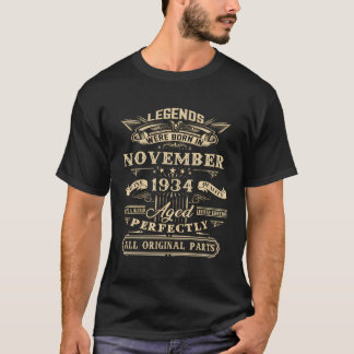 T-shirt Légende Née En Novembre 1934 89E Anniversaire Tee